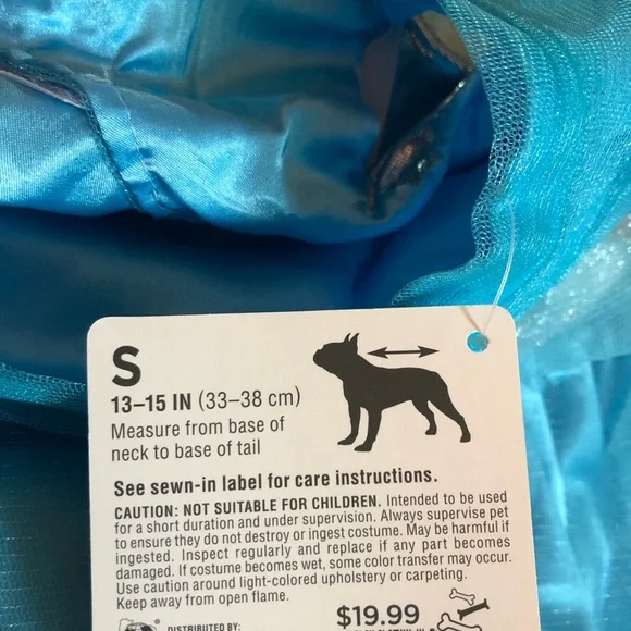 COSTUME DOG‎ NEW BLUE BELLE OF THE BALL DRESS SMALL - Picture 2 of 2